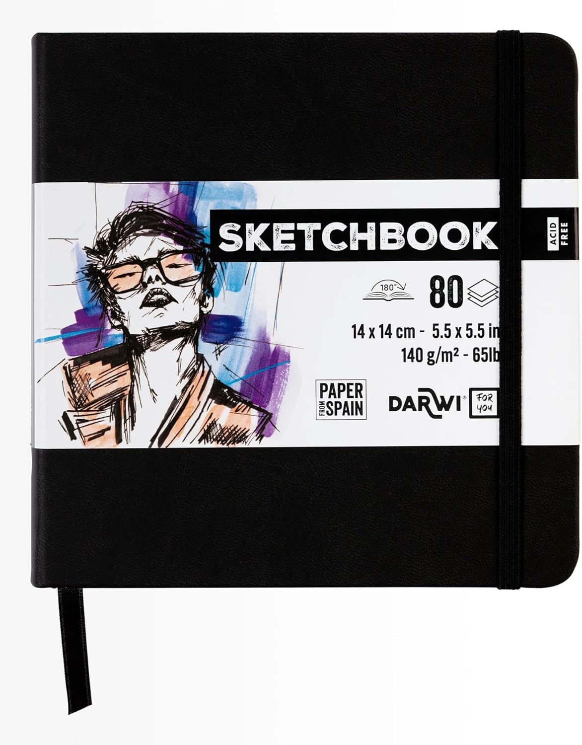 SKETCHBOOK 80FF 14x14CM 140GR - Nero