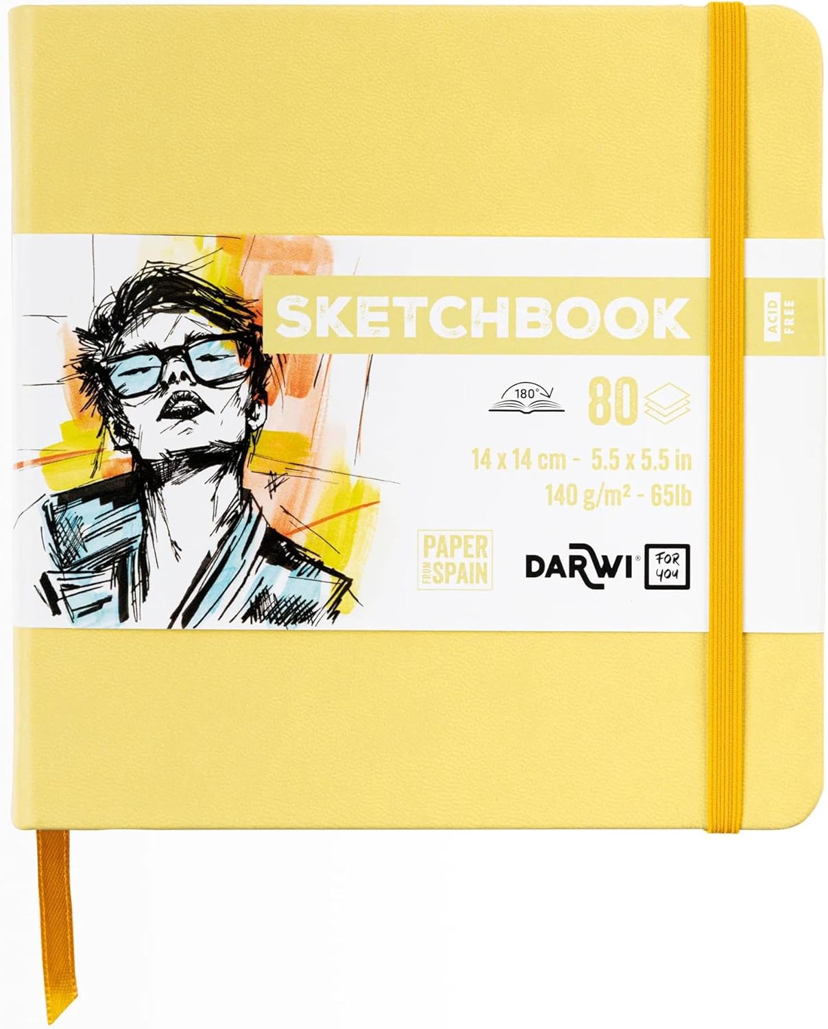 SKETCHBOOK 80FF 14x14CM 140GR - Giallo