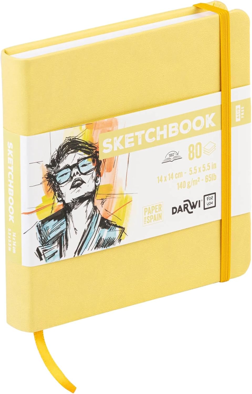 SKETCHBOOK 80FF 14x14CM 140GR - Giallo