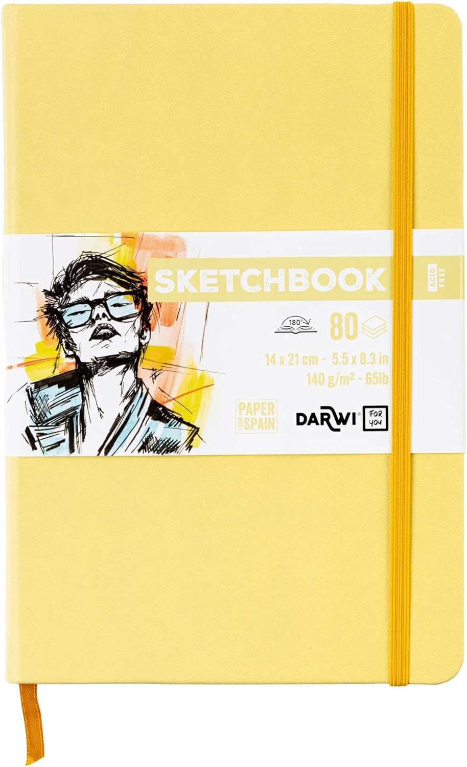 SKETCHBOOK 80FF 14x21CM 140GR - Giallo Pastello