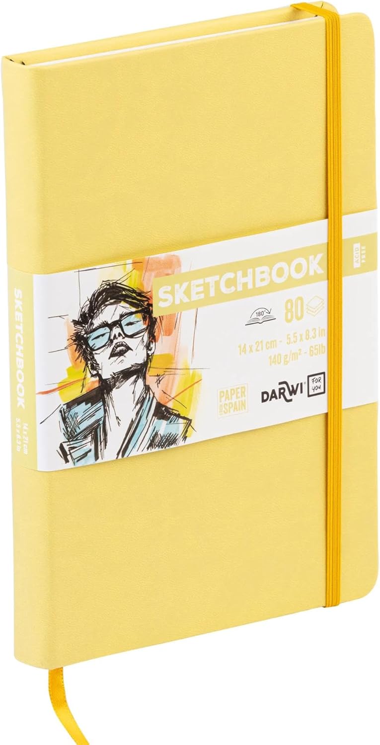 SKETCHBOOK 80FF 14x21CM 140GR - Giallo Pastello