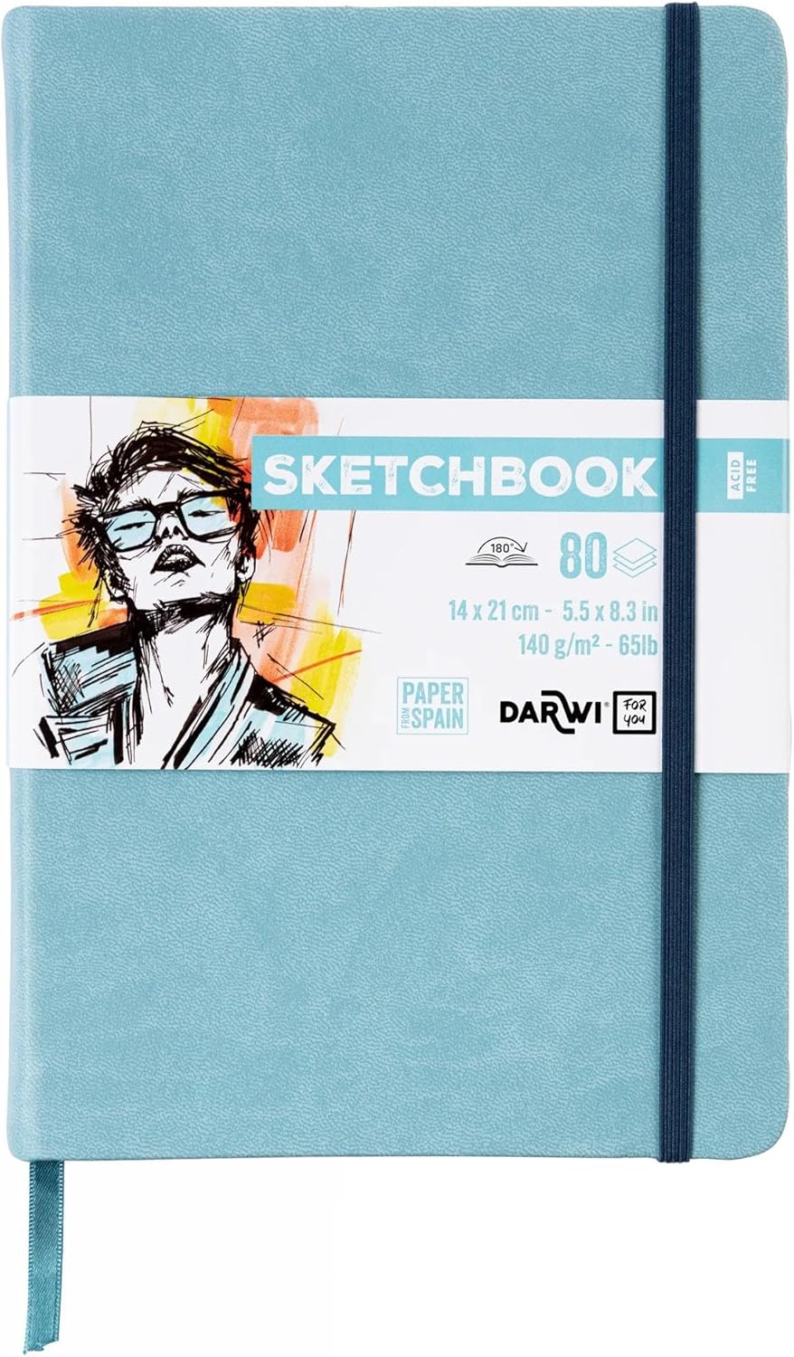 SKETCHBOOK 80FF 14x21CM 140GR - Azzurro Pastello