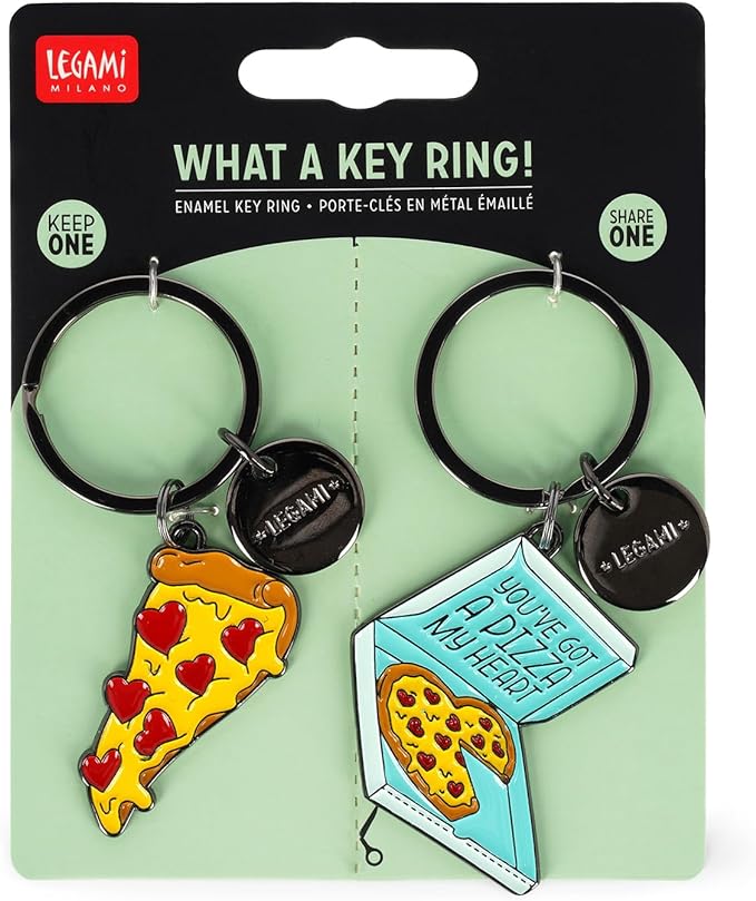 Set di 2 Portachiavi in Metallo Smaltato What a Key Ring!