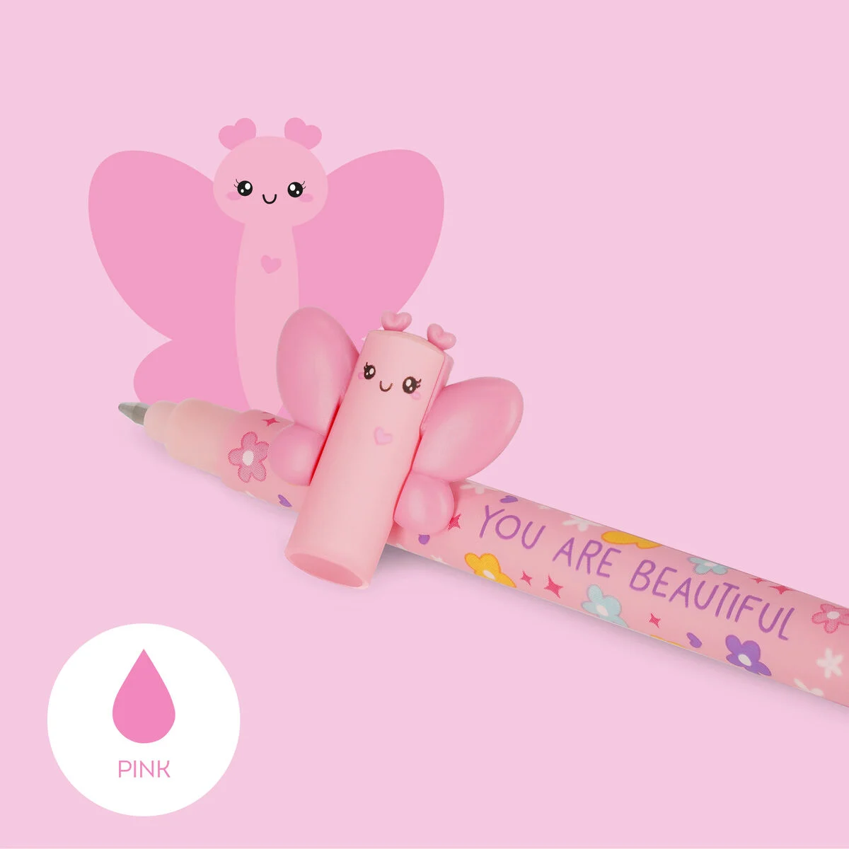 LEGAMI Penna Gel Cancellabile  FARFALLA INK ROSA