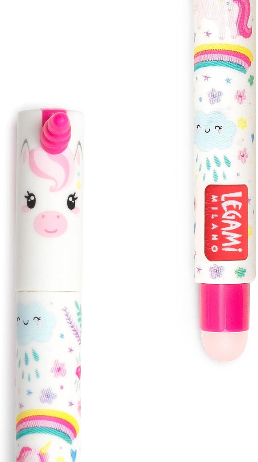 Penna Gel Cancellabile Erasable Pen Unicorno Colore Rosa