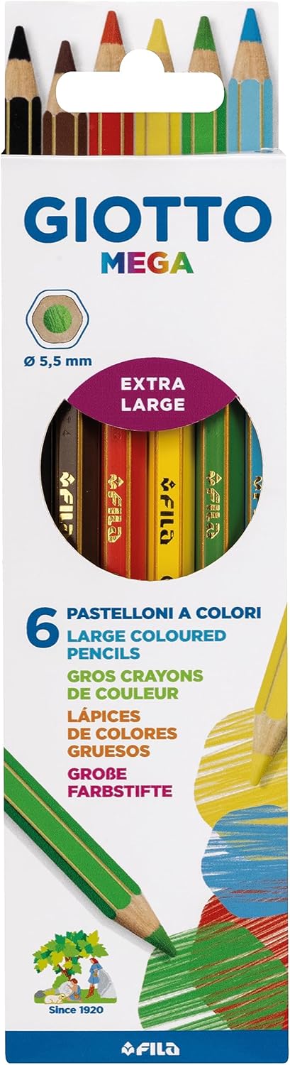Giotto Mega Pastelloni A Colori - Confezione 6 Pezzi