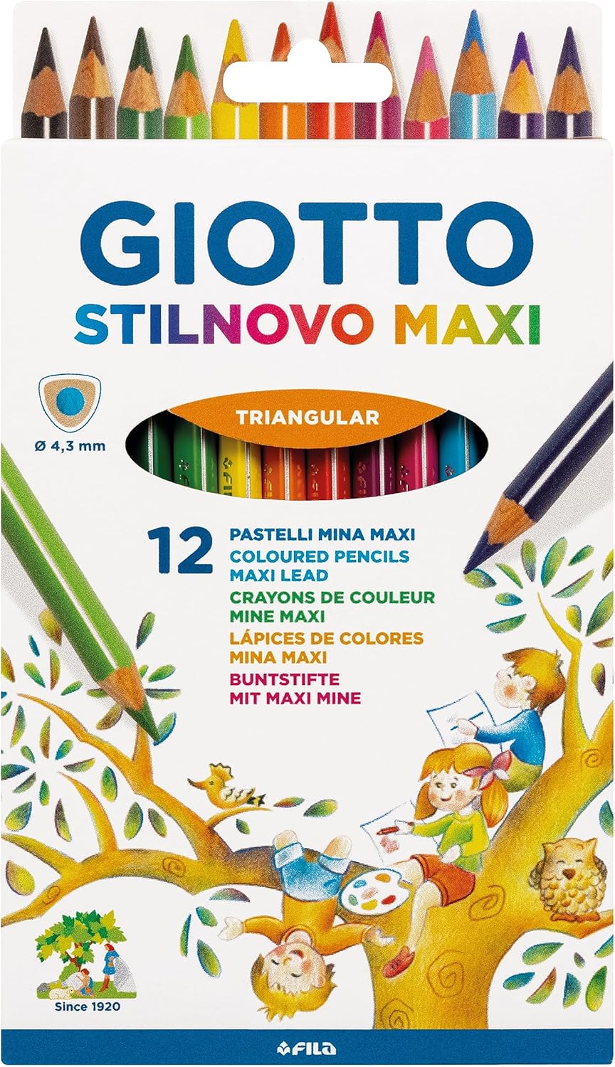 Pastelli Giotto Stilnovo Maxi Triangolari - 12 pezzi