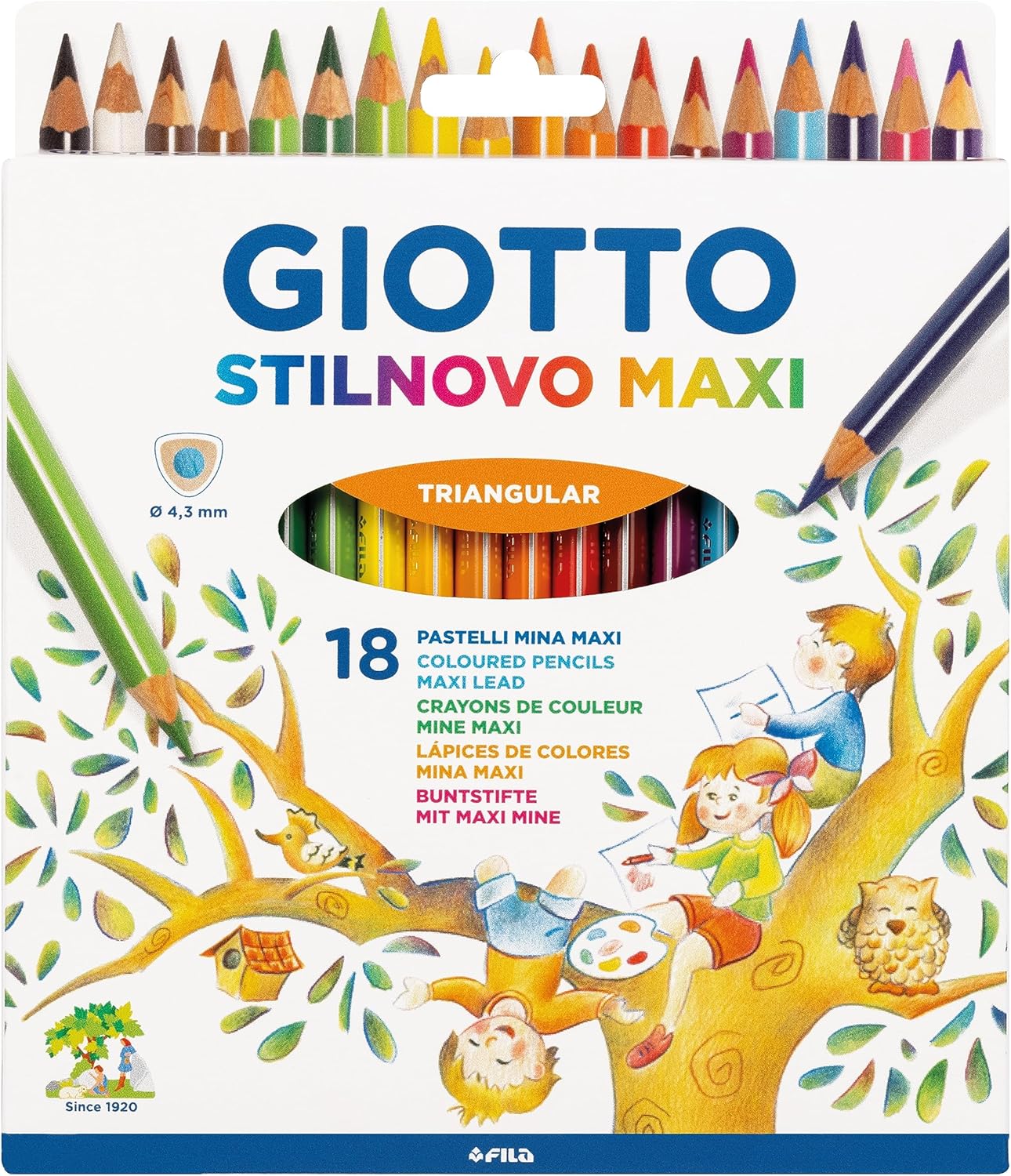 Pastelli Giotto Stilnovo Maxi Triangolari - 18 pezzi