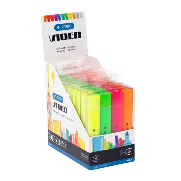 Evidenziatori Tratto Video Classic - 4 colori