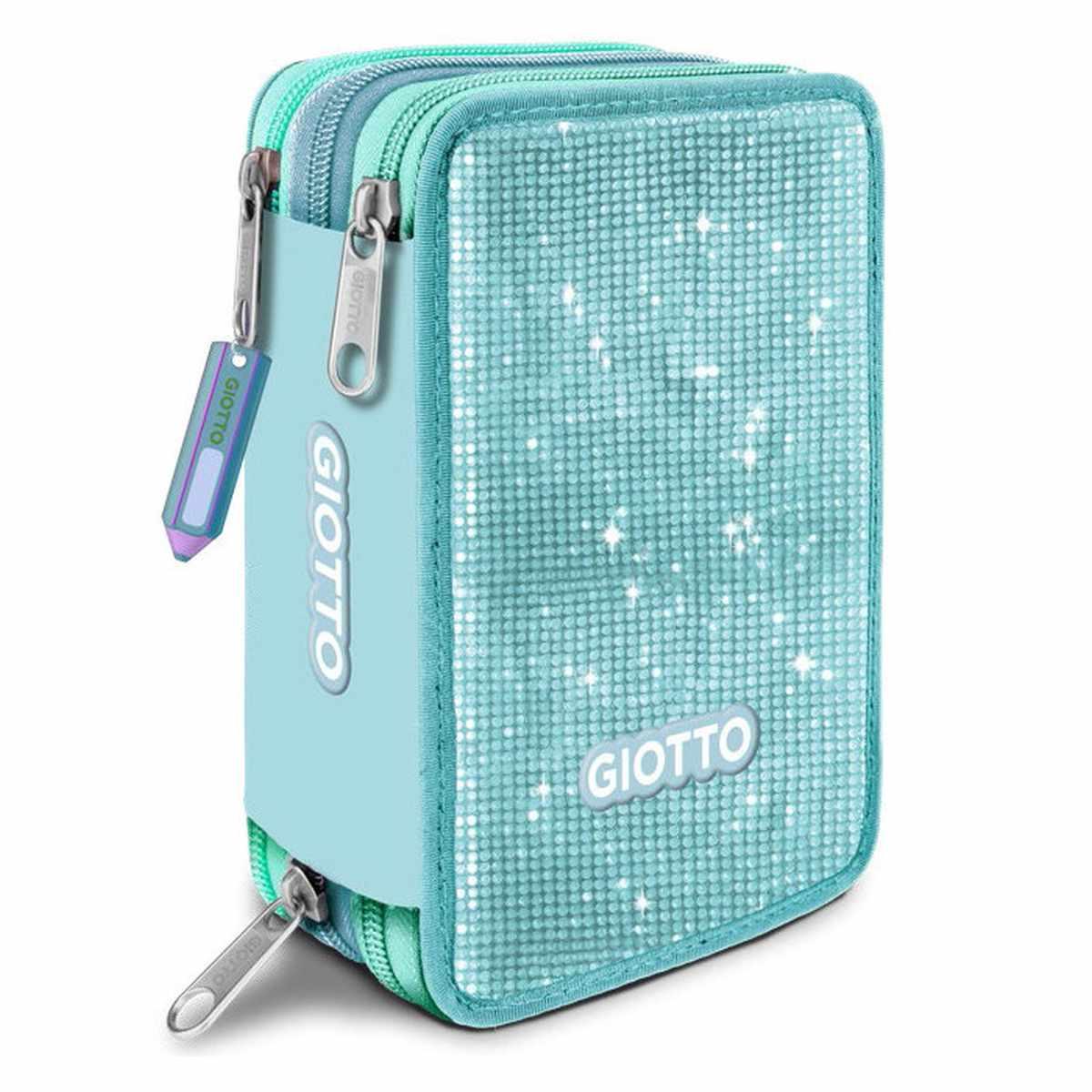 Astuccio 3 zip Super Crystal - Azzurro