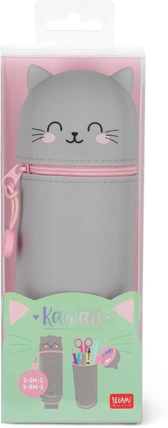 Astuccio 2 in 1 in Morbido Silicone - Kawaii Kitty