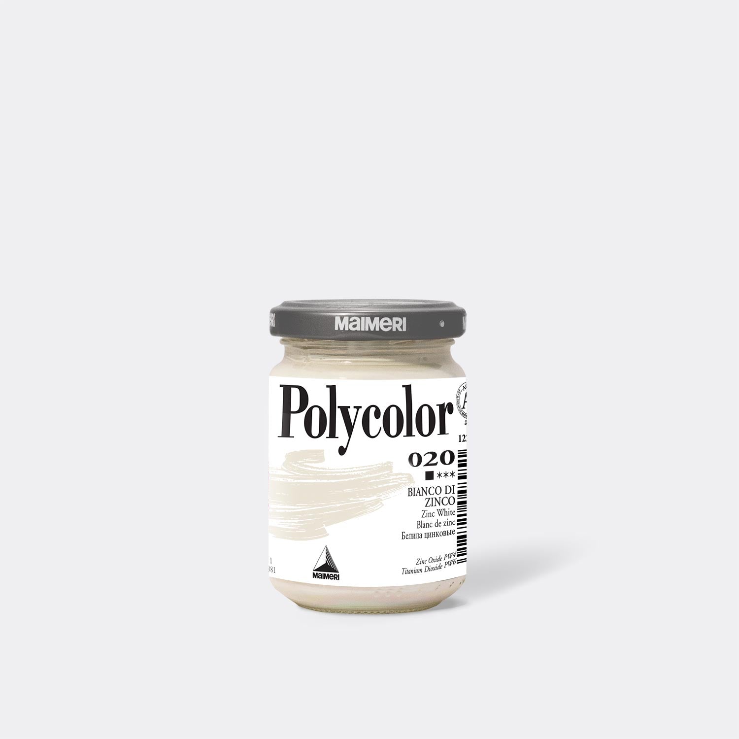 VASETTO ACRILICO POLYCOLOR DA 140 ML - BIANCO DI ZINCO