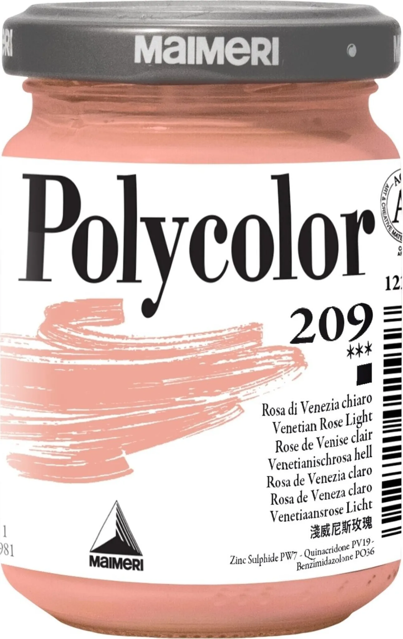 VASETTO ACRILICO POLYCOLOR DA140 ML - ROSA DI VENEZIA