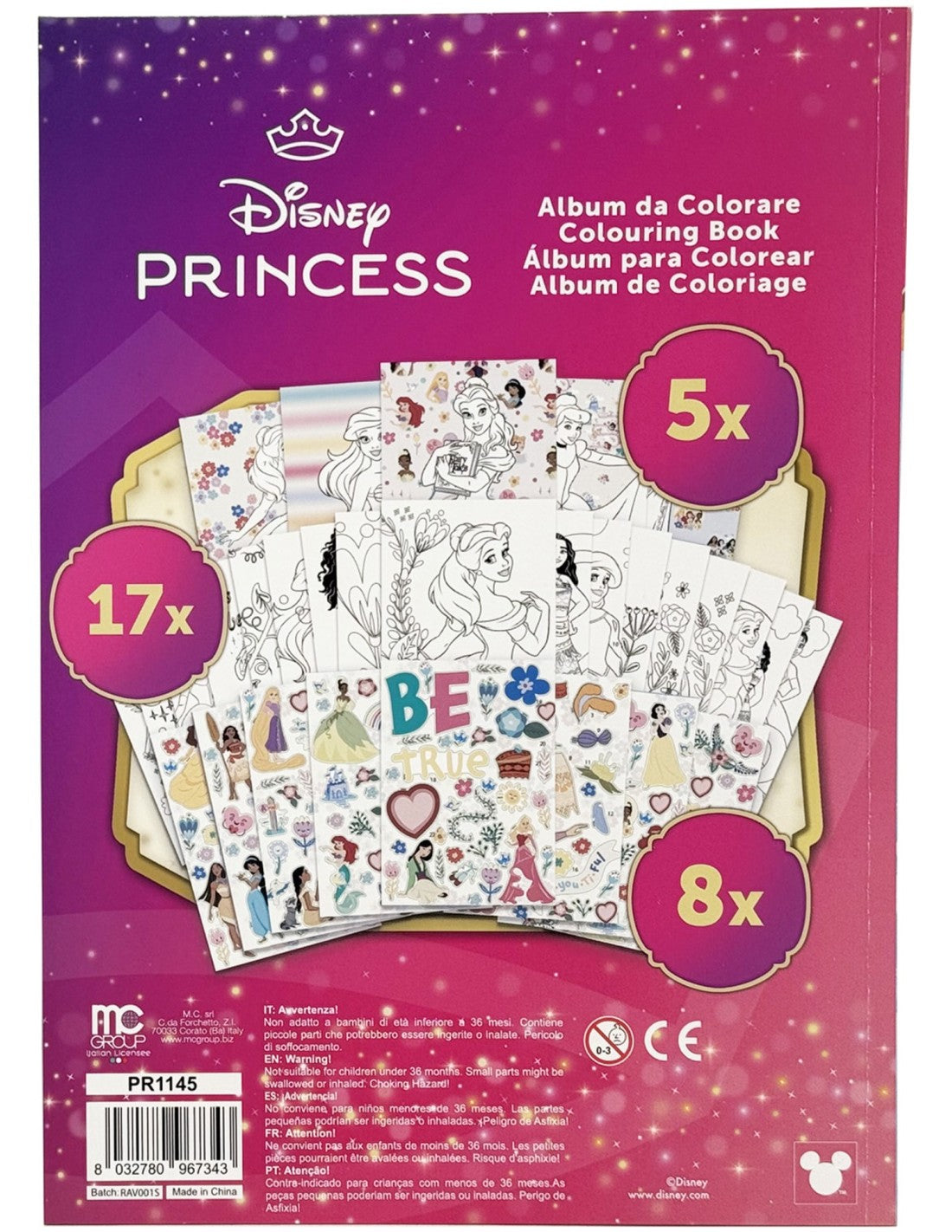 Principesse Disney - Album da colorare con adesivi