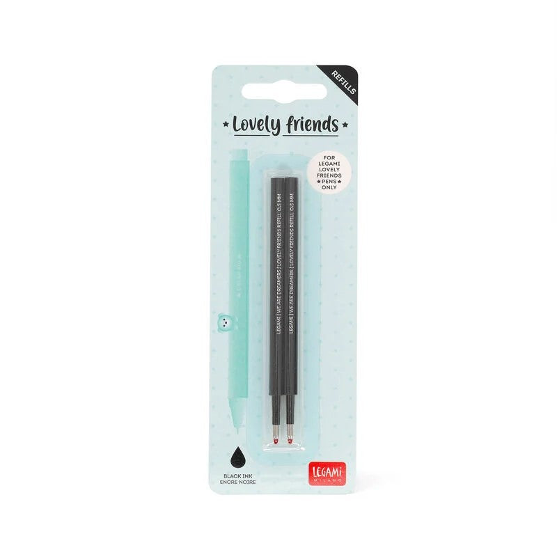 Set di 2 Refill per Penna Gel Lovely Friends Nero