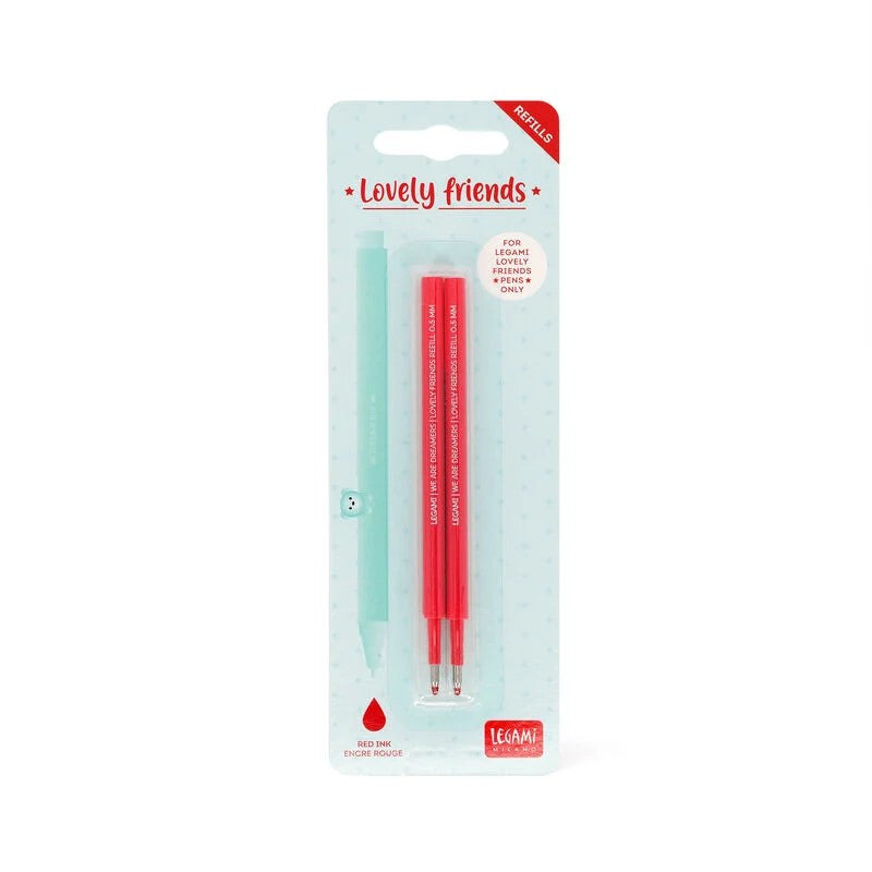 Set di 2 Refill per Penna Gel Lovely Friends Rosso