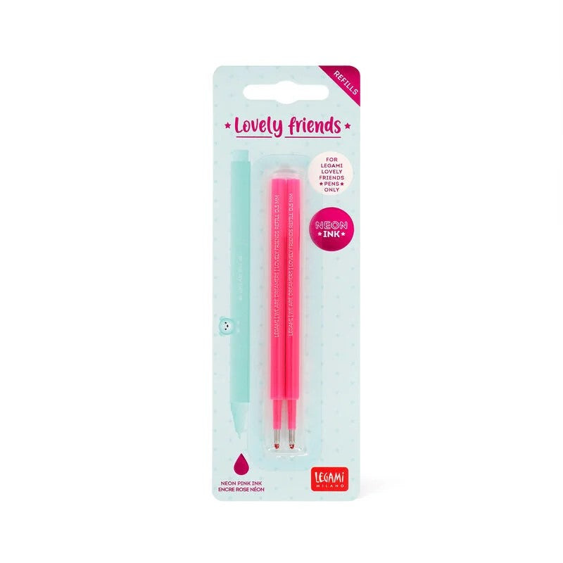 Set di 2 Refill per Penna Gel Lovely Friends Neon Rosa