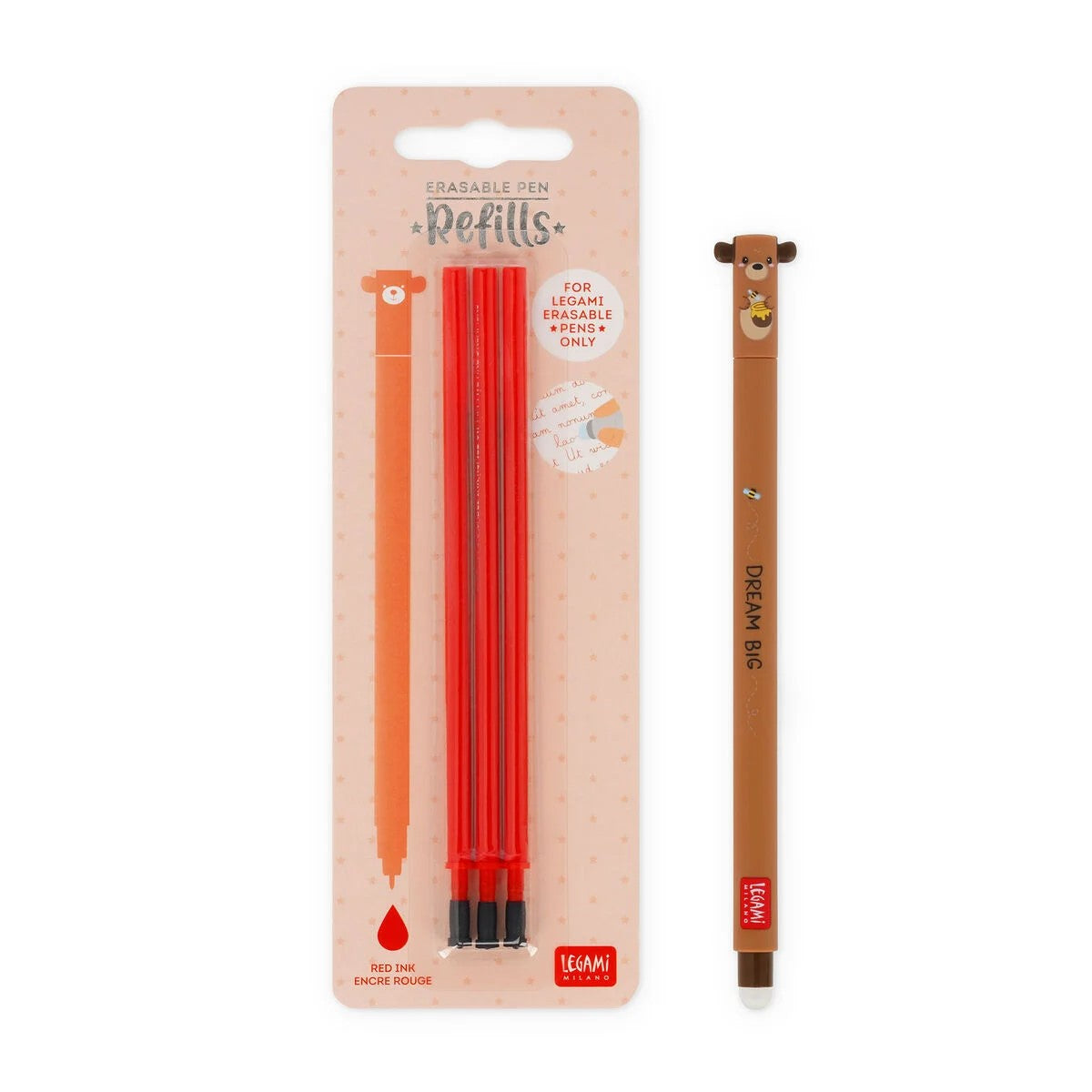 Refill Per Penna Gel Cancellabile Erasable Pen Colore Rosso.