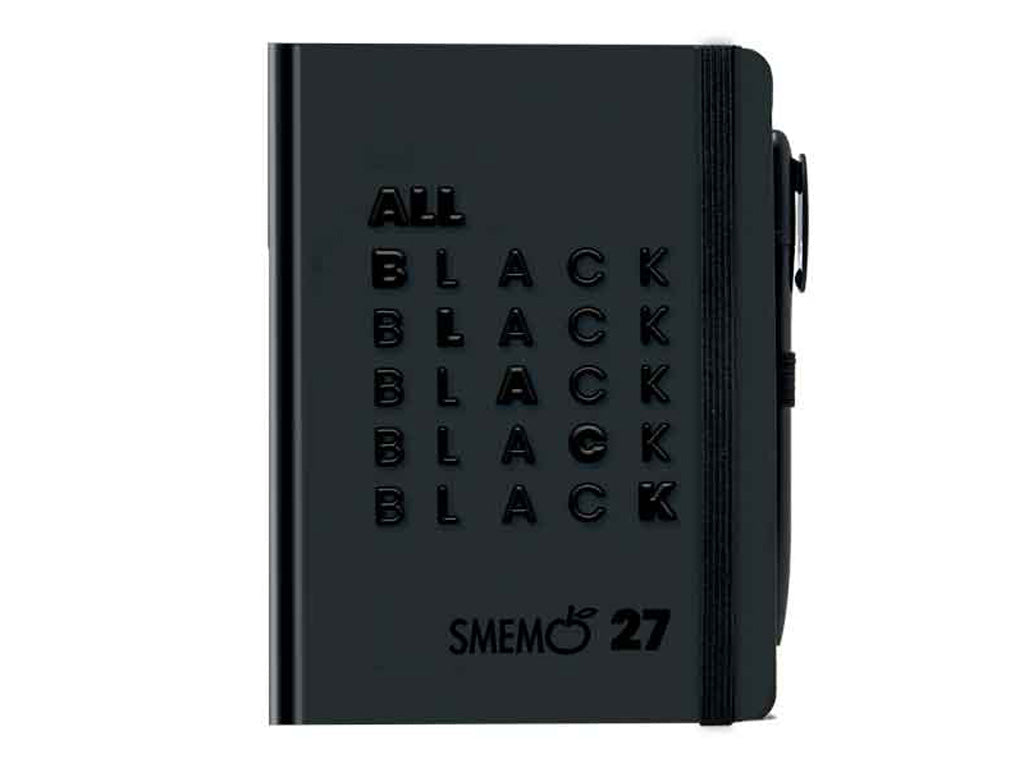 Agenda giornaliera 12 mesi 2027 - Black con penna