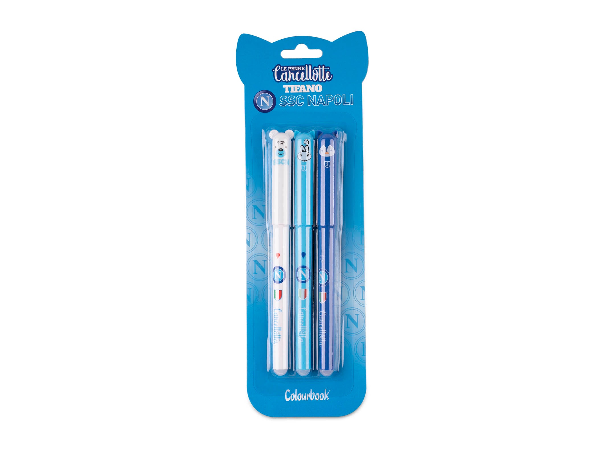 Penna gel Cancellotta SSC Napoli 3pz SSCN23034 2 blu +1 rs