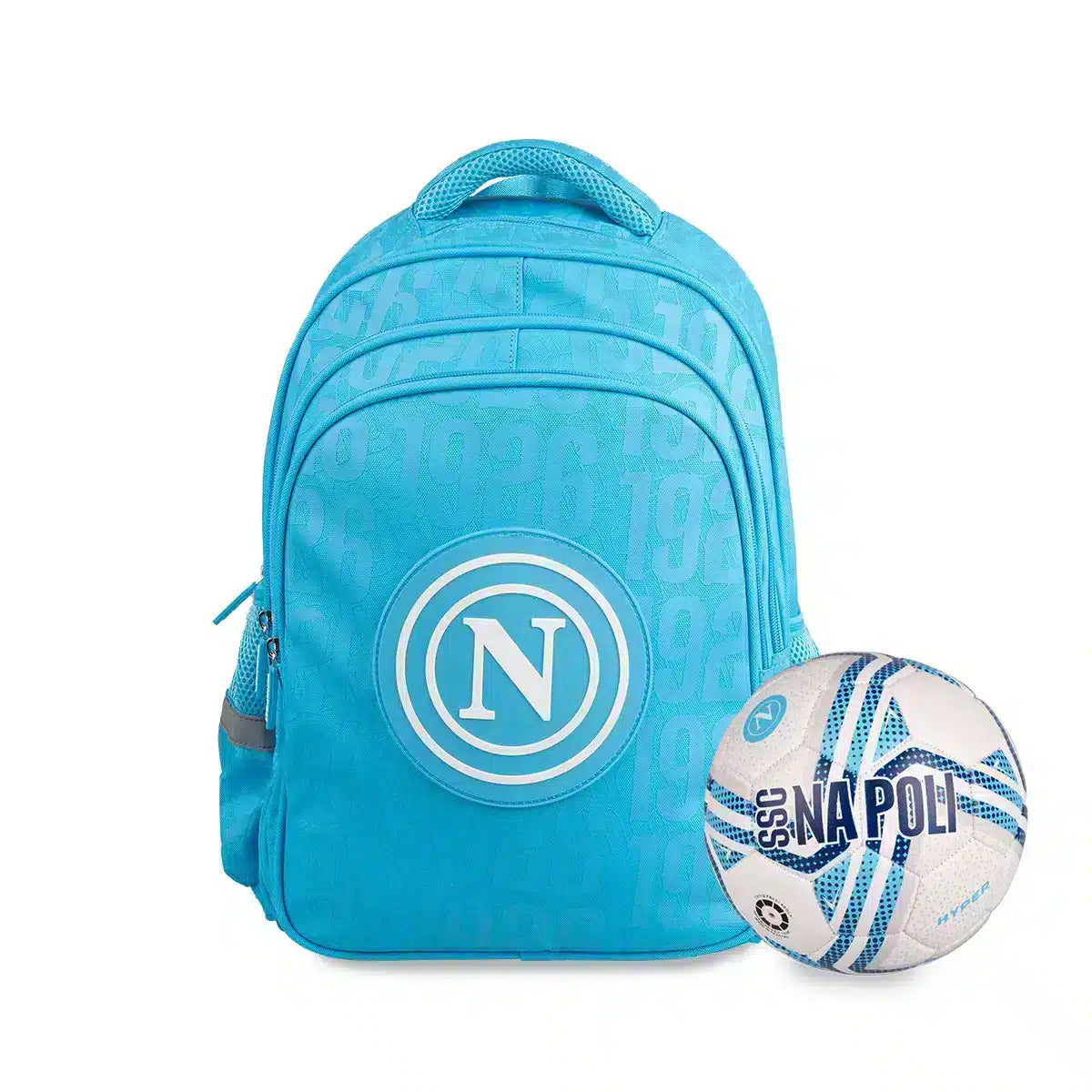 Zaino scuola SSC Napoli 26/27 con pallone omaggio - Azzurro