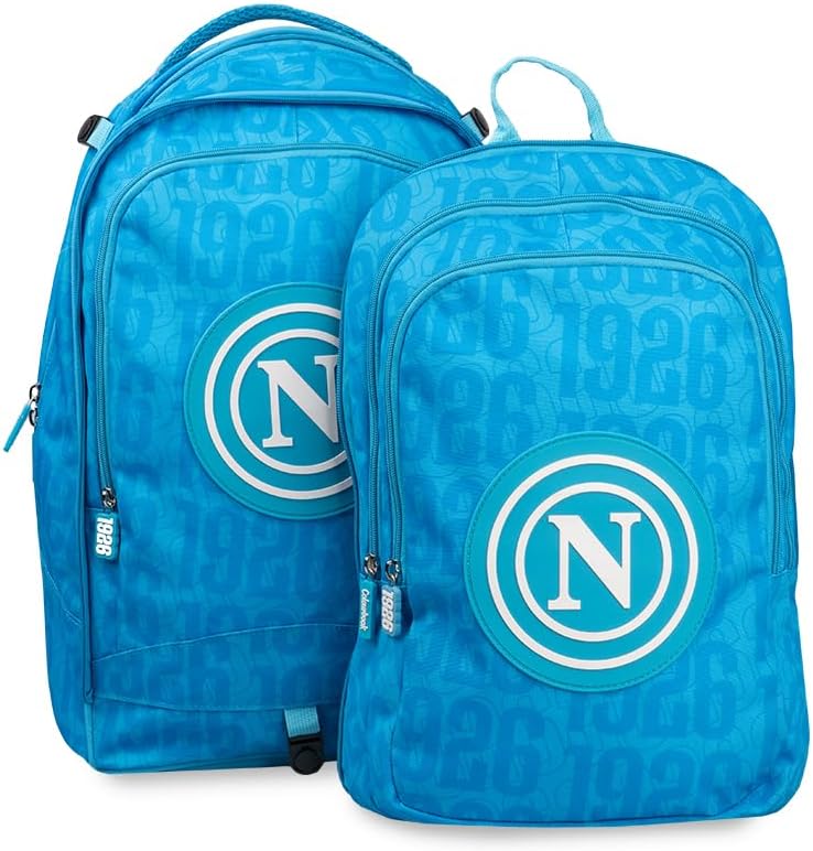 Trolley scuola SSC Napoli con pallone omaggio - Azzurro