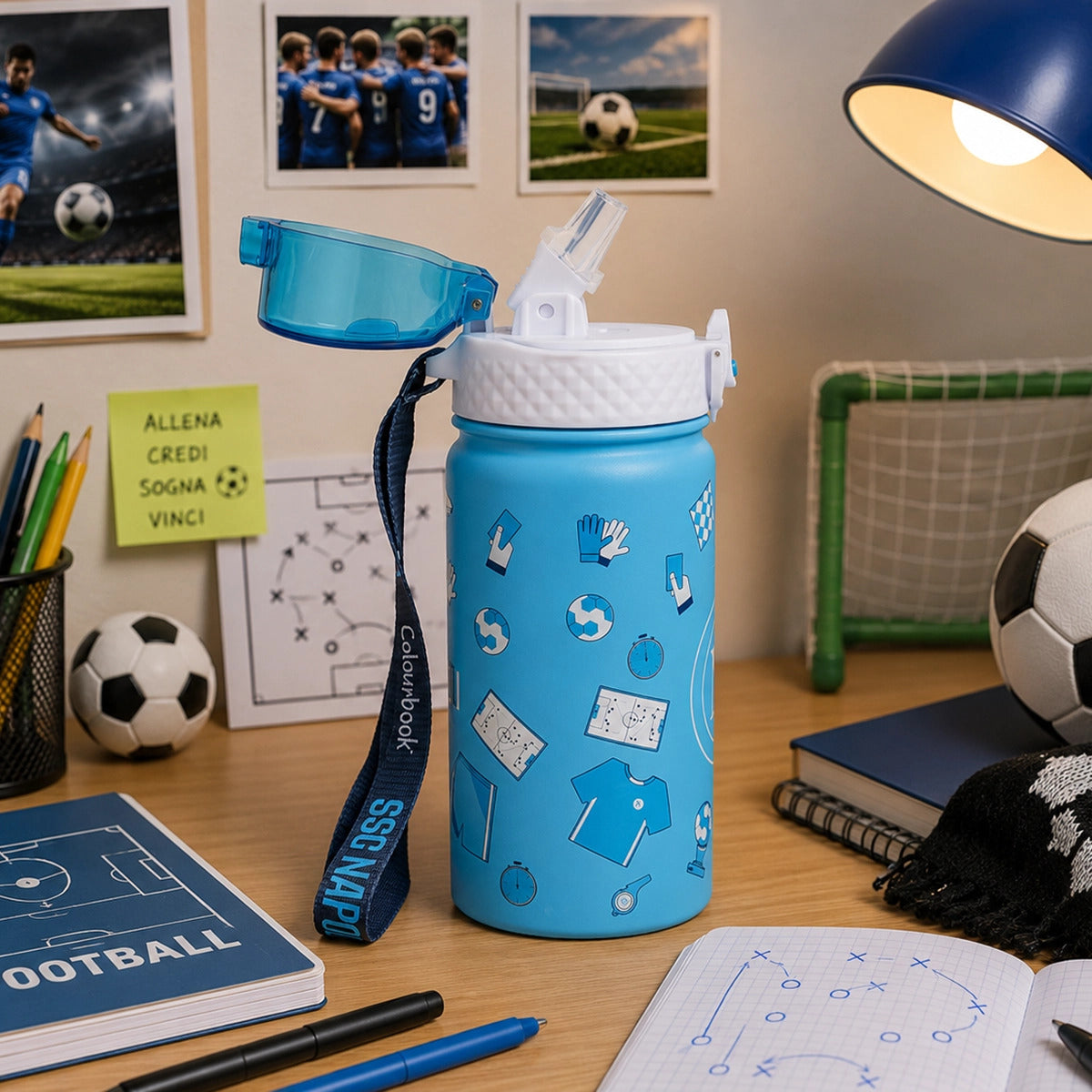 Borraccia termica 400ml SSC Napoli Kids - Azzurro