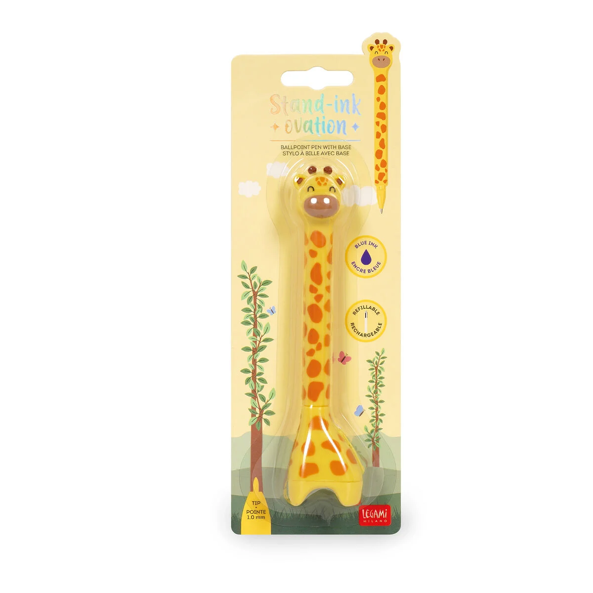 Penna a Sfera Giraffe con Base - Stand-Ink Ovation